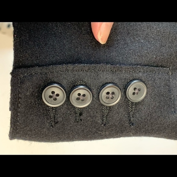 J.Crew black wool blend blazer size 6 rough hem 19 in pit pit L-21-22 - Picture 5 of 7